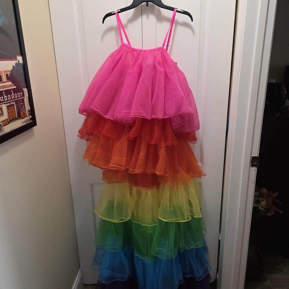 Pride Club Exx Rainbow Tulle Layered Dress Size L